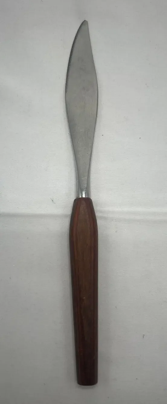 Vtg Mode Danish Steak Knife Teak Wood Handle Stainless Sheffield England MCM